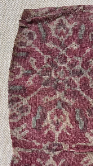 1894アンティークインドの貿易繊維パトラプリントトラージャフラグメント
