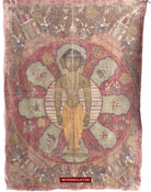 430 SOLD Old Jain Pichvai Painting with Lok Purush & Cosmological chart-WOVENSOULS-Antique-Vintage-Textiles-Art-Decor