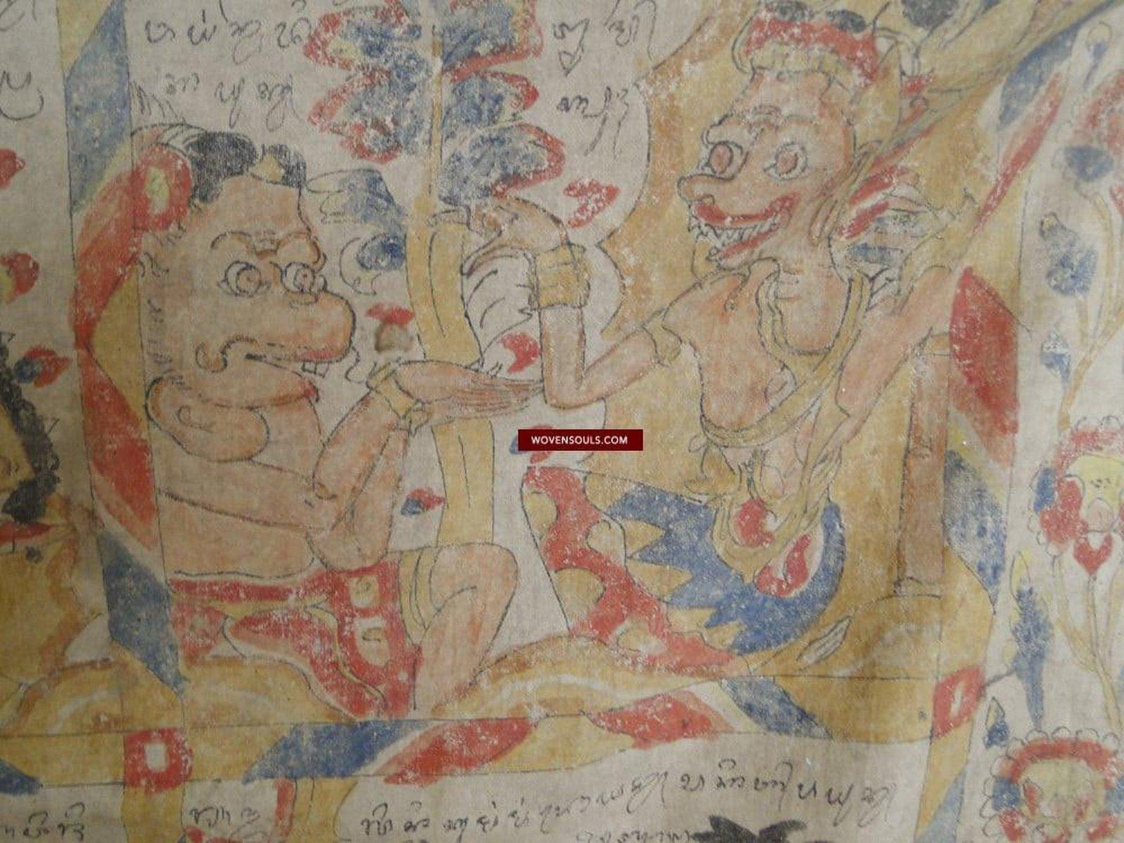 1002 Antique Balinese Art Star Calendar Palelitangan Painting WOVENSOULS Antique Textiles & Art Gallery