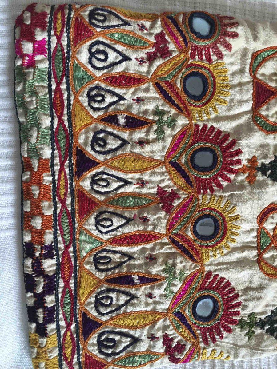 1006 - Old Bridal Dowry Bag Pouch with Embroidery - Gujarat-WOVENSOULS-Antique-Vintage-Textiles-Art-Decor