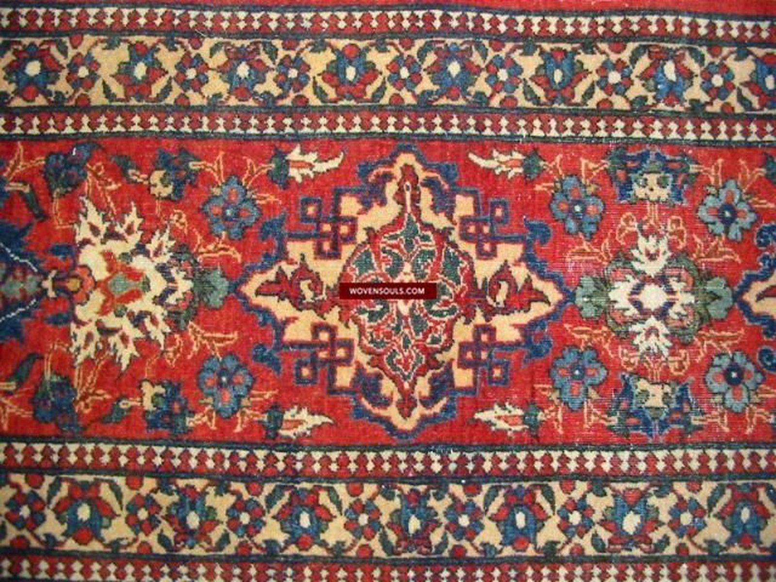 101 Gorgeous Antique Isfashan Rug Carpet - Cotton Foundation-WOVENSOULS-Antique-Vintage-Textiles-Art-Decor