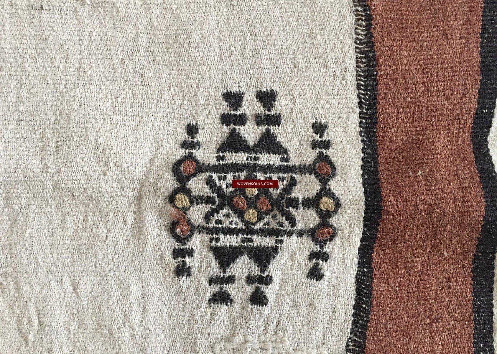 1014 Vintage Fulani Woven Blanket Textile - African Weaving-WOVENSOULS-Antique-Vintage-Textiles-Art-Decor