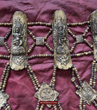 1015 Set - Antique Tantric Buddhist Head Priest's Ceremonial Costume - Carved Bone-WOVENSOULS-Antique-Vintage-Textiles-Art-Decor