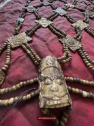 1015 Set - Antique Tantric Buddhist Head Priest's Ceremonial Costume - Carved Bone-WOVENSOULS-Antique-Vintage-Textiles-Art-Decor