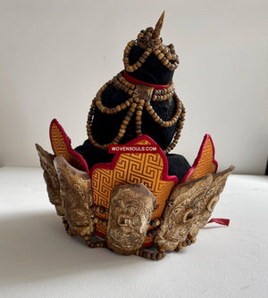 1015 SOLD - Antique Tantric Buddhist Head Priest's Ceremonial Costume - Carved Bone-WOVENSOULS Antique Textiles &amp; Art Gallery