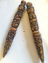 1017 SOLD Antique Miniature Hand Carved Bone Art - Tantric Buddhist Phurba Set-WOVENSOULS-Antique-Vintage-Textiles-Art-Decor