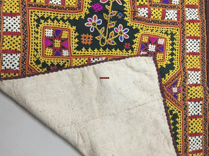 1019 Vintage Textile Cradle Cloth - Masterpiece Embroidery Textile Art from Gujarat-WOVENSOULS-Antique-Vintage-Textiles-Art-Decor