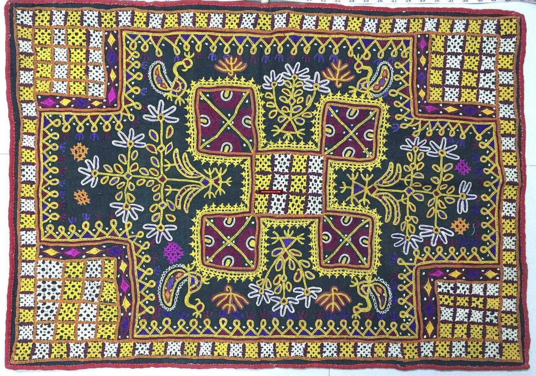 1023 SOLD Vintage Ghodiyu Cradle Cloth Hammock Textile Art - Gujarat-WOVENSOULS-Antique-Vintage-Textiles-Art-Decor