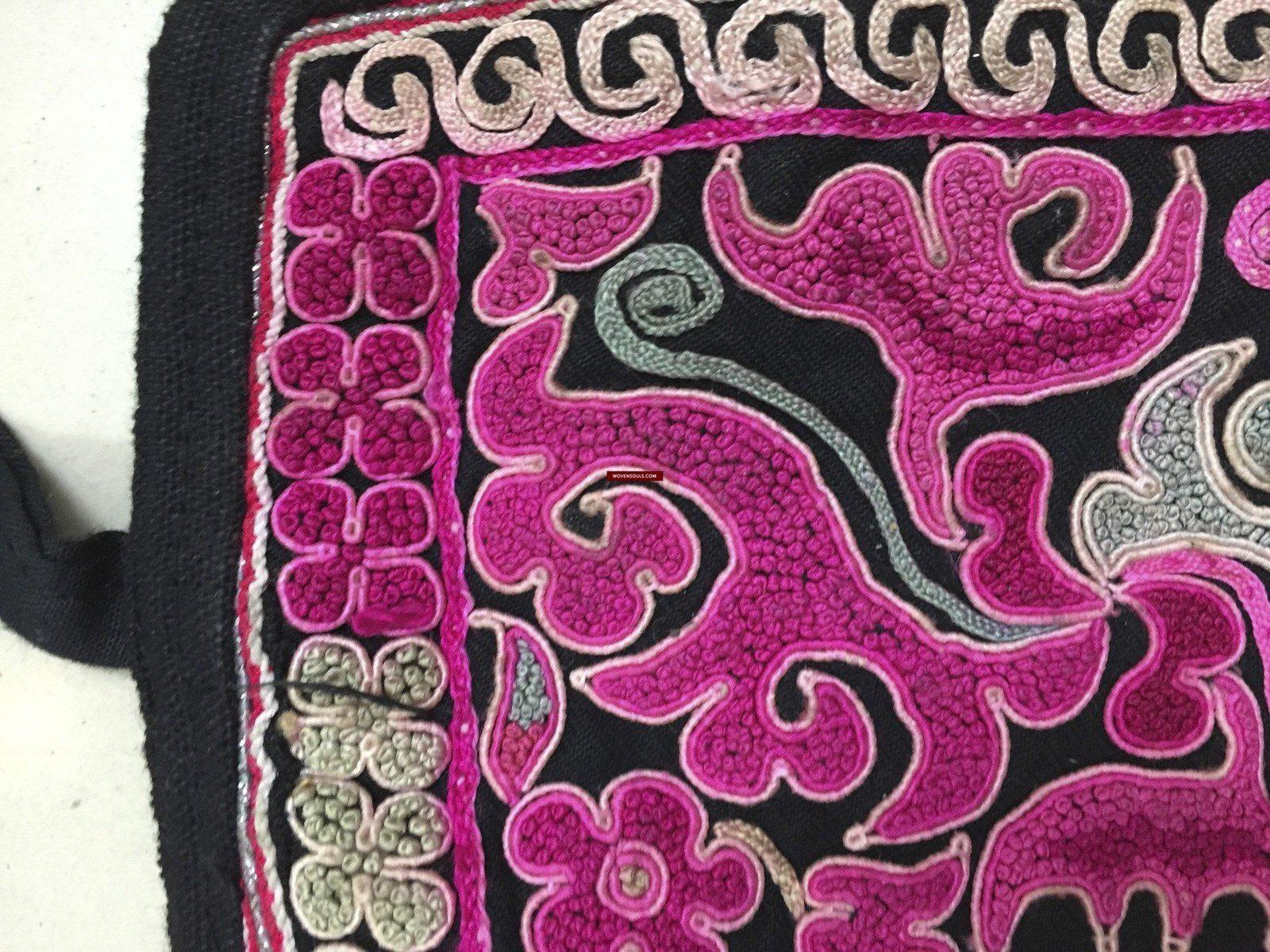 1026 Old Chinese Ethnic Minority Embroidery Belt-WOVENSOULS-Antique-Vintage-Textiles-Art-Decor