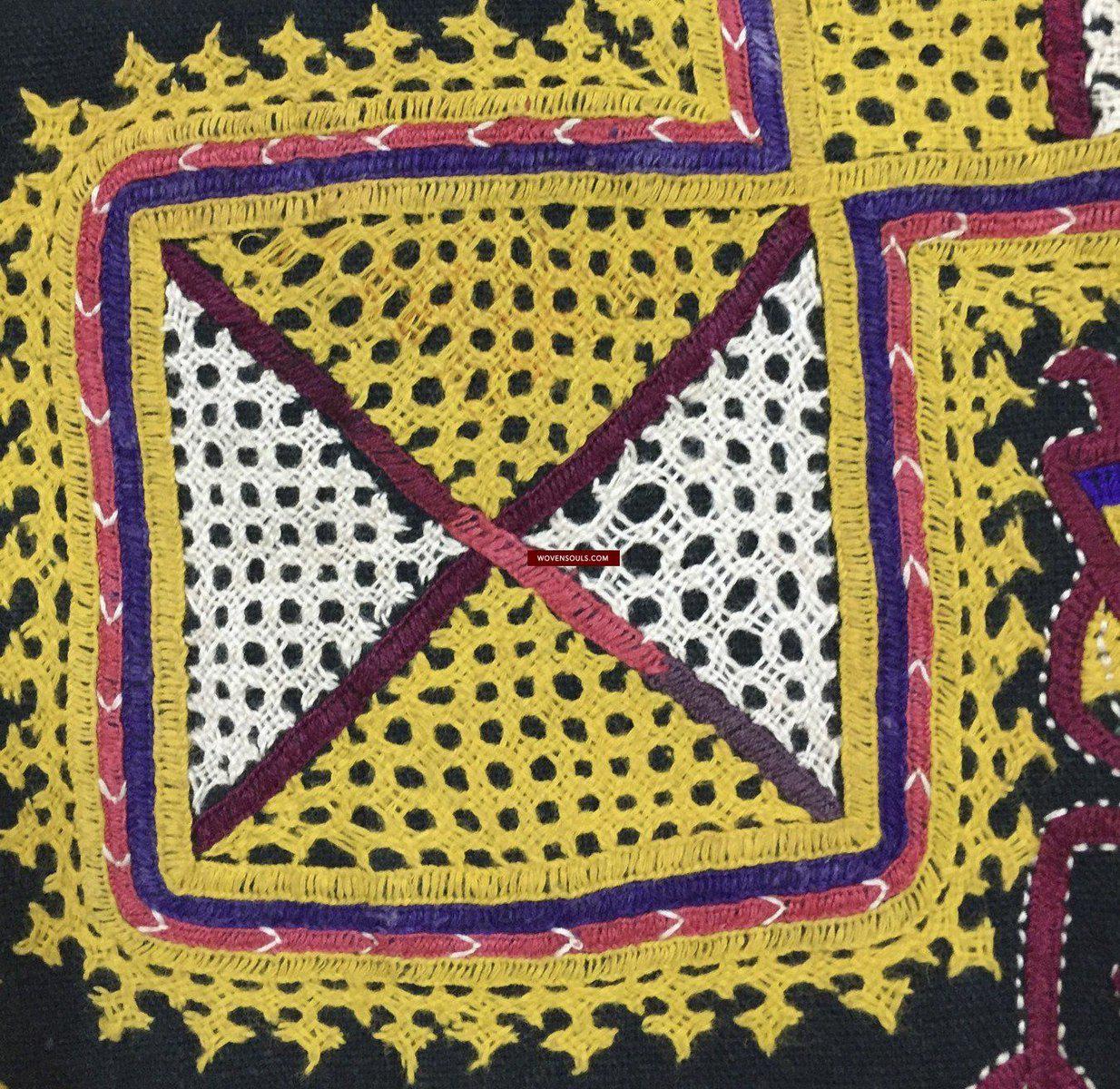 1030 Vintage Ghodiyu Wiege Tuch Stickerei Meisterwerk-WOVENSOULS-Antike-Vintage-Textilien-Kunst-Dekor