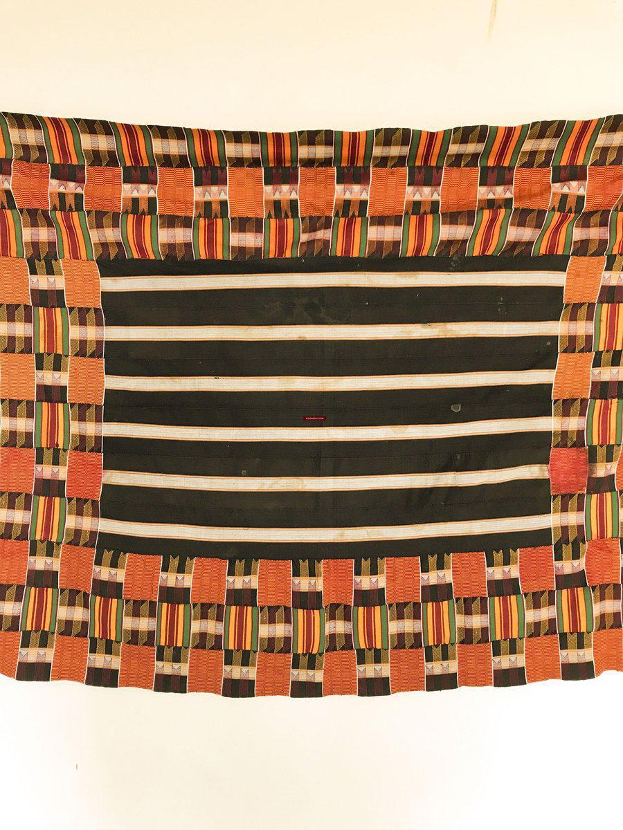 1034 Fabulous Old Kente Cloth - African Textile Art-WOVENSOULS-Antique-Vintage-Textiles-Art-Decor