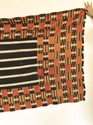 1034 Fabulous Old Kente Cloth - African Textile Art-WOVENSOULS-Antique-Vintage-Textiles-Art-Decor