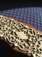 1036 Old Decorated Sandal Wood Page Turner Paper Cutter-WOVENSOULS-Antique-Vintage-Textiles-Art-Decor