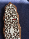 1036 Old Decorated Sandal Wood Page Turner Paper Cutter-WOVENSOULS-Antique-Vintage-Textiles-Art-Decor