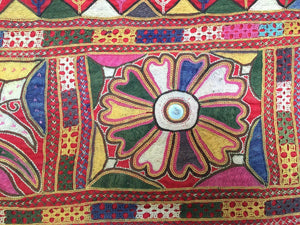 1040 Vintage Toran - Ceremonial Wall Banner Indian Textile Art - Gujarat-WOVENSOULS-Antique-Vintage-Textiles-Art-Decor
