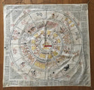 1043 Old Burmese Mandala Cloth Manuscript - Astrological Chart-WOVENSOULS-Antique-Vintage-Textiles-Art-Decor