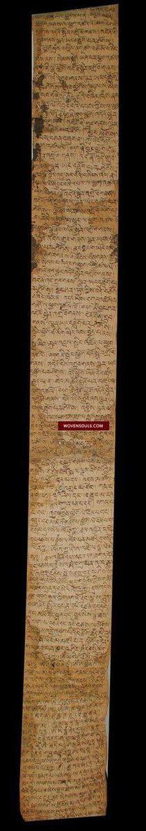 1051 Antique Tibetan Astrological Manuscript Scroll-WOVENSOULS-Antique-Vintage-Textiles-Art-Decor