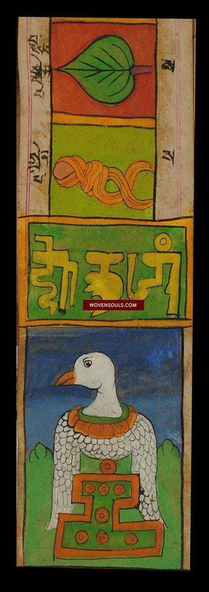 1051 Antique Tibetan Astrological Manuscript Scroll-WOVENSOULS-Antique-Vintage-Textiles-Art-Decor