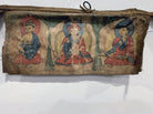 1052 Rare Antique Tibetan Buddhist Hand Painted Prayer Flag Thangka Banner - SOLD-WOVENSOULS-Antique-Vintage-Textiles-Art-Decor