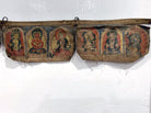 1052 Rare Antique Tibetan Buddhist Hand Painted Prayer Flag Thangka Banner - SOLD-WOVENSOULS-Antique-Vintage-Textiles-Art-Decor