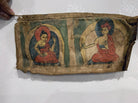 1052 Rare Antique Tibetan Buddhist Hand Painted Prayer Flag Thangka Banner - SOLD-WOVENSOULS-Antique-Vintage-Textiles-Art-Decor