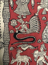 1055 Red Mata Ni Pachedi Kalamkari Painting-WOVENSOULS-Antique-Vintage-Textiles-Art-Decor