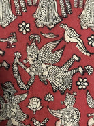 1055 Red Mata Ni Pachedi Kalamkari Painting-WOVENSOULS-Antique-Vintage-Textiles-Art-Decor