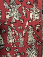 1055 Red Mata Ni Pachedi Kalamkari Painting-WOVENSOULS-Antique-Vintage-Textiles-Art-Decor