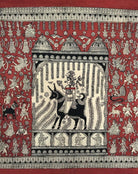 1055 Red Mata Ni Pachedi Kalamkari Painting-WOVENSOULS-Antique-Vintage-Textiles-Art-Decor