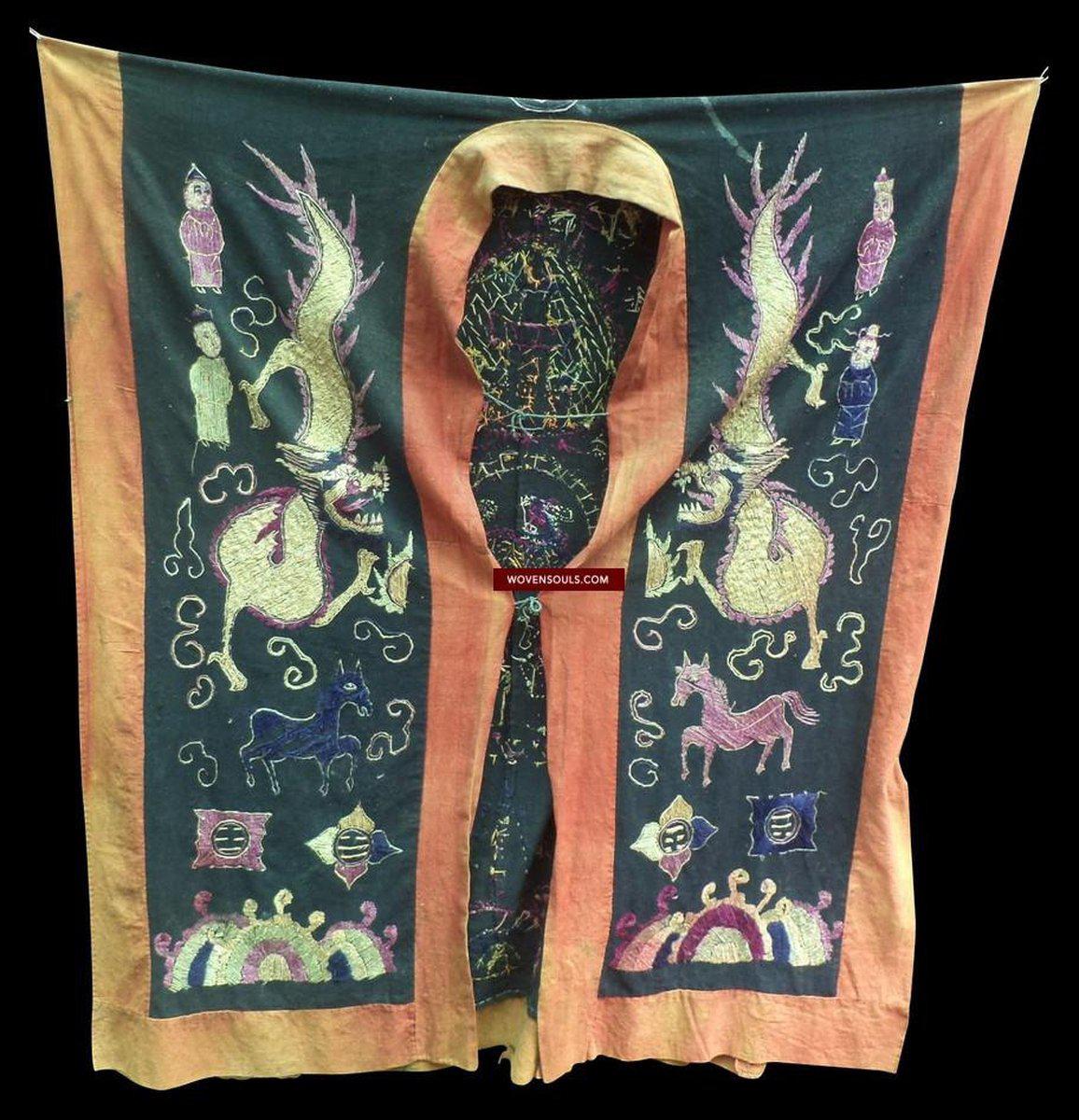 Dragon Theme Robe 1056 Antique Yao Shaman Dragon Robe - WOVENSOULS Antique Textiles & Art ...