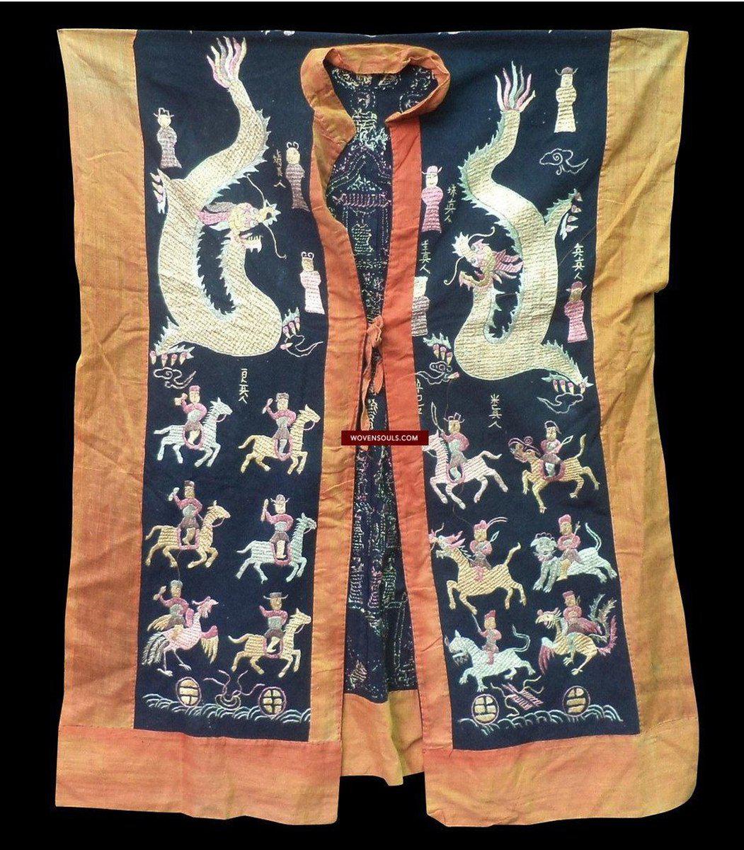 1058 Antique Yao Shaman Dragon Robe-WOVENSOULS-Antique-Vintage-Textiles-Art-Decor