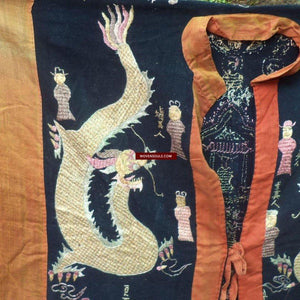 1058 Antique Yao Shaman Dragon Robe-WOVENSOULS-Antique-Vintage-Textiles-Art-Decor