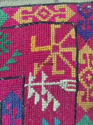1062 SOLD Rare Vintage Pathan Embroidery-WOVENSOULS-Antique-Vintage-Textiles-Art-Decor