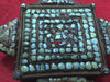 1063 Old Himalayan Turquoise Encrusted Ghau-WOVENSOULS-Antique-Vintage-Textiles-Art-Decor