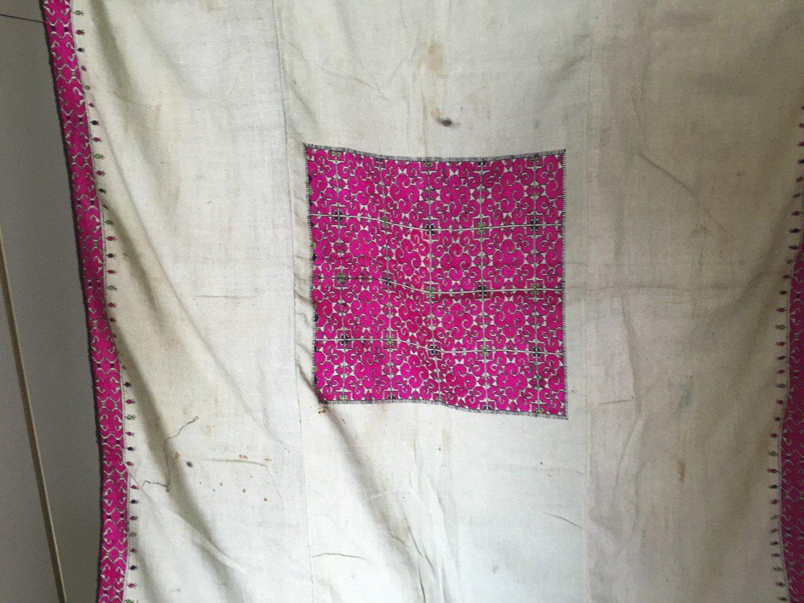 1066 Outstanding Antique Bridal Shawl from Swat Valley with Likni work-WOVENSOULS-Antique-Vintage-Textiles-Art-Decor