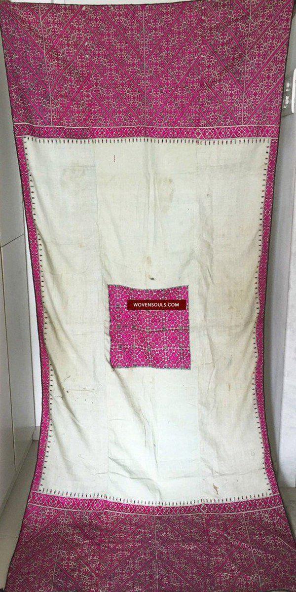 1066 Outstanding Antique Bridal Shawl from Swat Valley with Likni work-WOVENSOULS-Antique-Vintage-Textiles-Art-Decor