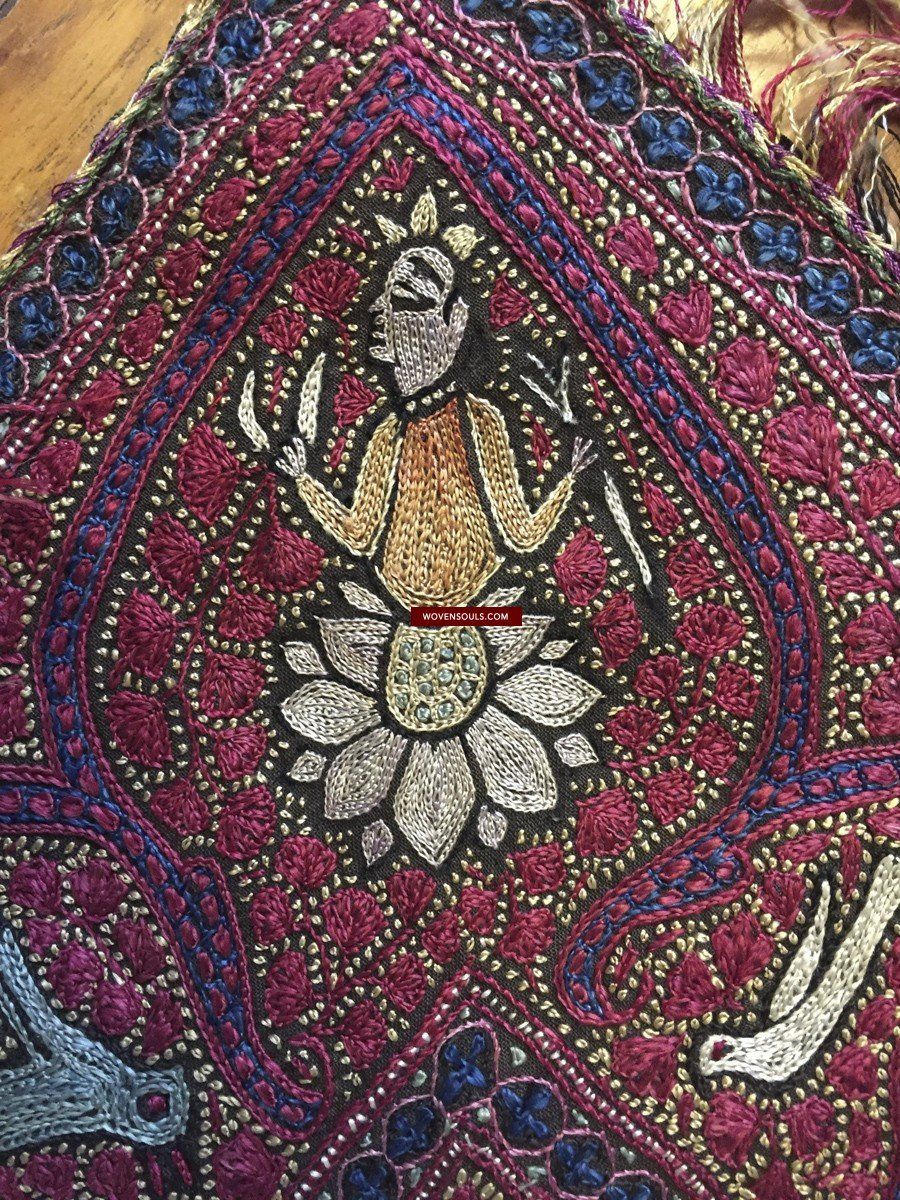 1072 SOLD - Old Figurative Kashmir Amli Pashmina Shawl-WOVENSOULS-Antique-Vintage-Textiles-Art-Decor