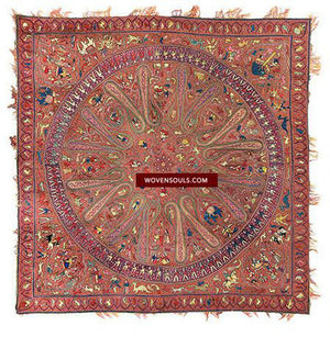 1072 SOLD - Old Figurative Kashmir Amli Pashmina Shawl-WOVENSOULS-Antique-Vintage-Textiles-Art-Decor