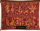 1077 Old Figurative Phulkari Temple Hanging Punjab with Inscription in Gurmukhi-WOVENSOULS-Antique-Vintage-Textiles-Art-Decor