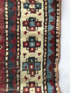 1078 Antique Kazak Village Rug with Human Motifs-WOVENSOULS-Antique-Vintage-Textiles-Art-Decor