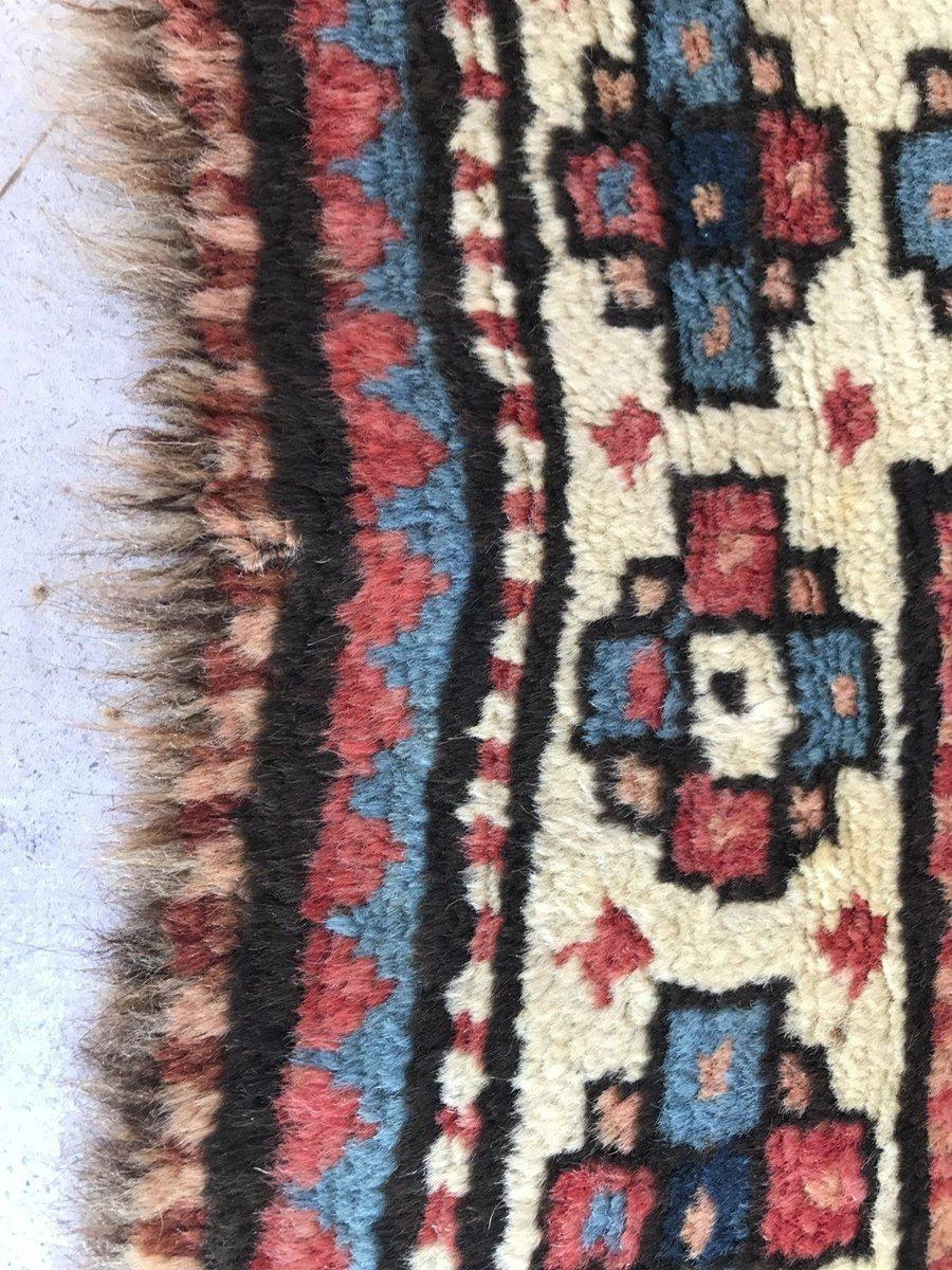 1078 Antique Kazak Village Rug with Human Motifs-WOVENSOULS-Antique-Vintage-Textiles-Art-Decor