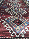 1078 Antique Kazak Village Rug with Human Motifs-WOVENSOULS-Antique-Vintage-Textiles-Art-Decor