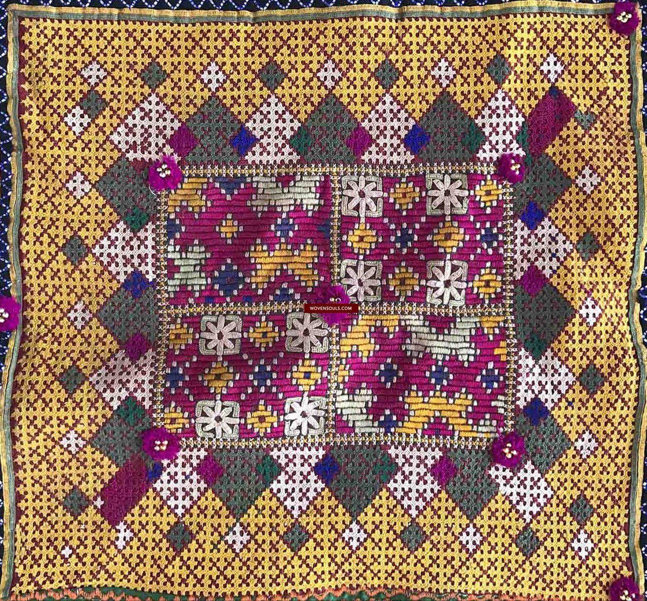 1085 Museum Quality Old Sindh Pillow Case - B-WOVENSOULS-Antique-Vintage-Textiles-Art-Decor