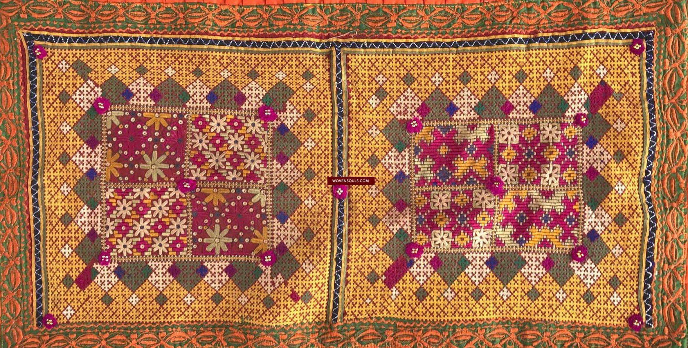 1085 Museum Quality Old Sindh Pillow Case - B-WOVENSOULS-Antique-Vintage-Textiles-Art-Decor