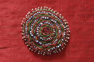 1088 Pair - Beaded Hair Ornaments for Rabari Child-WOVENSOULS-Antique-Vintage-Textiles-Art-Decor