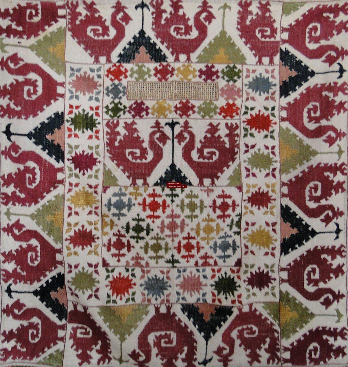 109 SOLD Vintage Tadjik Rooband Veil - Silk Embroidery Textile-WOVENSOULS-Antique-Vintage-Textiles-Art-Decor