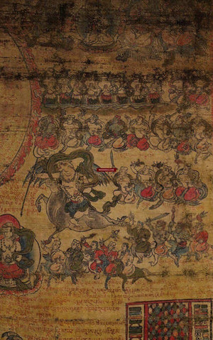 1099 Antique Tibetan Astrological Calendar Painting - MASTERPIECE-WOVENSOULS-Antique-Vintage-Textiles-Art-Decor