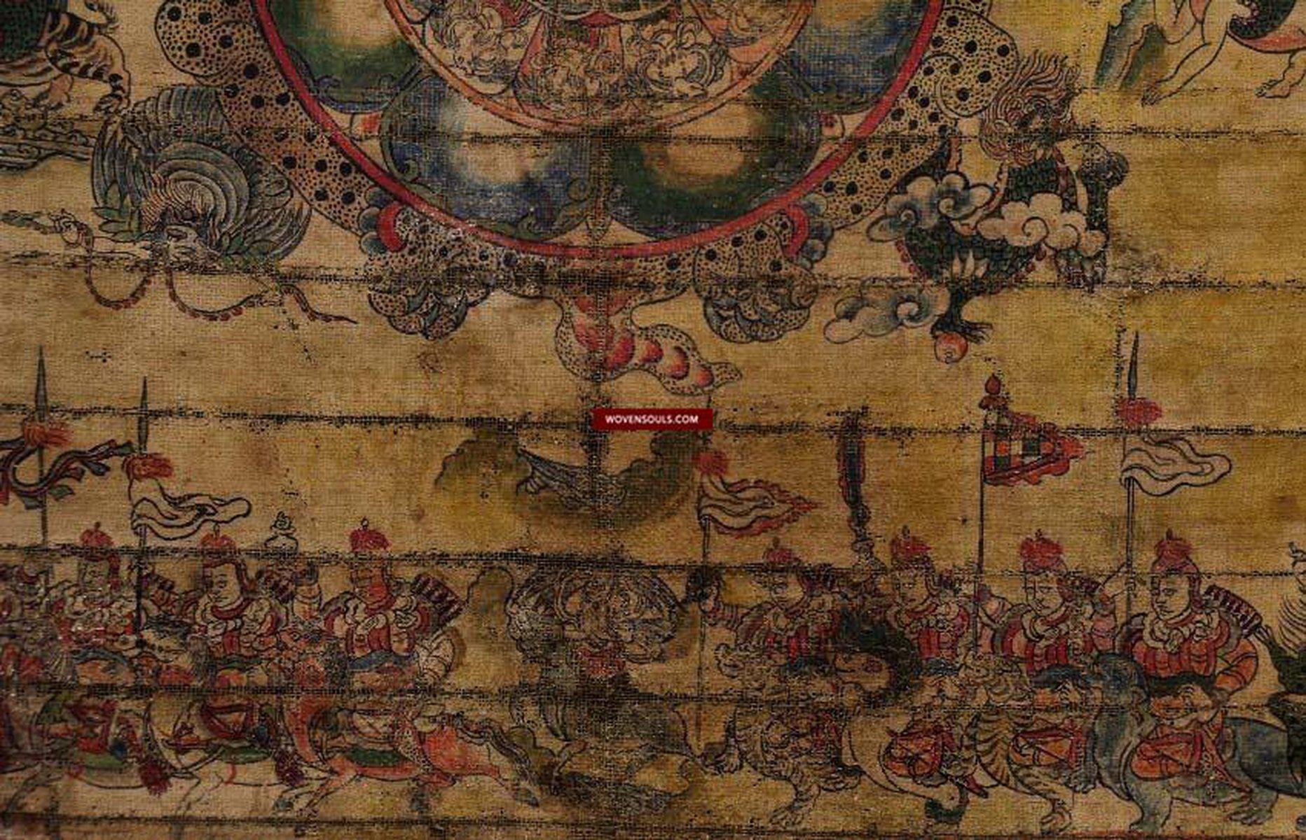 1099 Antique Tibetan Astrological Calendar Painting - MASTERPIECE-WOVENSOULS-Antique-Vintage-Textiles-Art-Decor