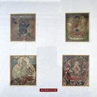 1100-B SOLD Framed Set - Antique Miniature Thangka Burhany Zurag Mongolia-WOVENSOULS-Antique-Vintage-Textiles-Art-Decor