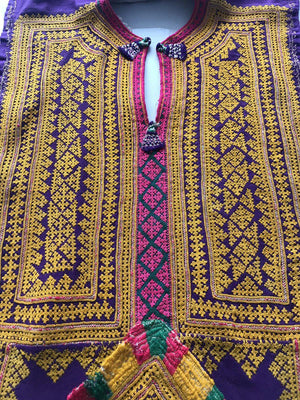 1103 SOLD Vintage Sindh Tunic Fragment with Superb Embroidery-WOVENSOULS-Antique-Vintage-Textiles-Art-Decor